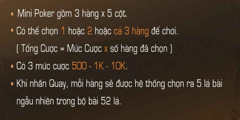 Hướng dẫn cách chơi mini poker đơn giản cho gamer